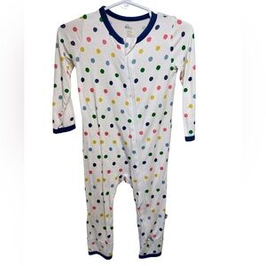 Kyte BABY Zippered Romper In Polka Dots, 18-24M, Retired 2022, EUC